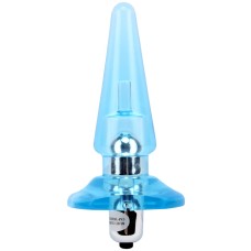 Анальная пробка с вибрацией, голубая, CN-371410502