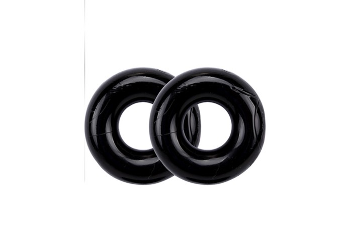 Эрекционные кольца, 2шт.,Набор Donut Rings Over Sized, черные, CN-370300989