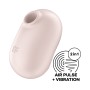 ВИБРОМАССАЖЕР ВАКУУМНЫЙ SATISFYER PRO TO GO 2 BEIGE, СИЛИКОН, USB, 11+12 РЕЖИМОВ